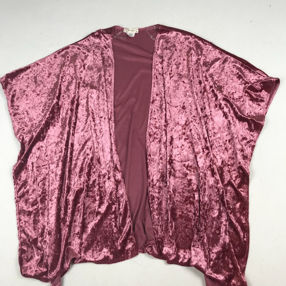 Blush Velvet Kimono Shall